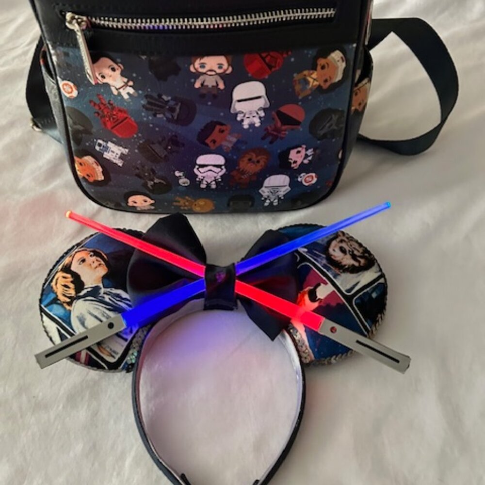 2022 Loungefly The Rise of Skywalker Mini Backpack and Star Wars Minnie Ears Set